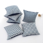 Preview: Jacquard Kissenbezug Blau Muster