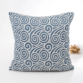 Jacquard Kissenbezug Blau Muster