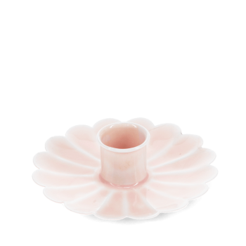 Flacher Kerzenhalter Blume rosa