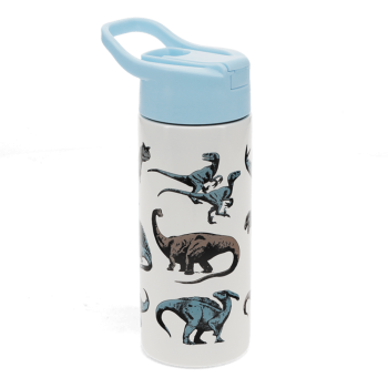 Trinkflasche Dino mit Druckknopfdeckel