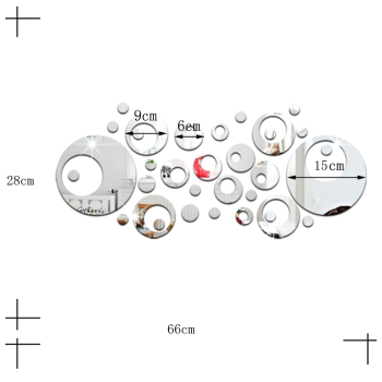 33 Deko-Spiegel Kreise mit Ausschnitt