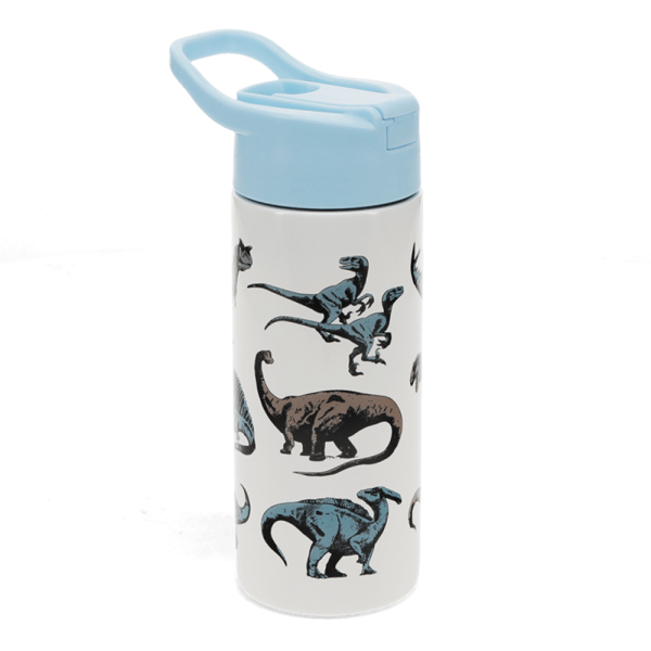 Trinkflasche Dino mit Druckknopfdeckel