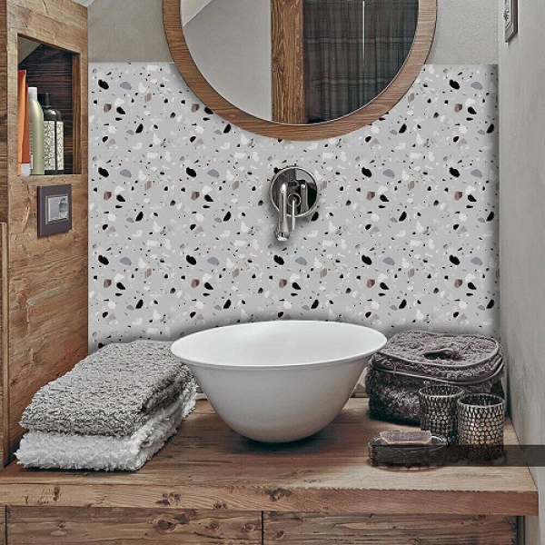 Fliesenaufkleber Terrazzo Braun 15x15