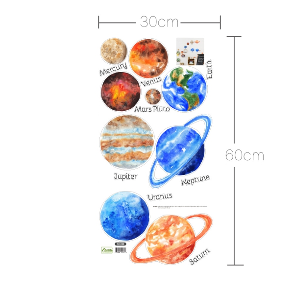 Planet Aufkleber mit funkelnden Kristallen