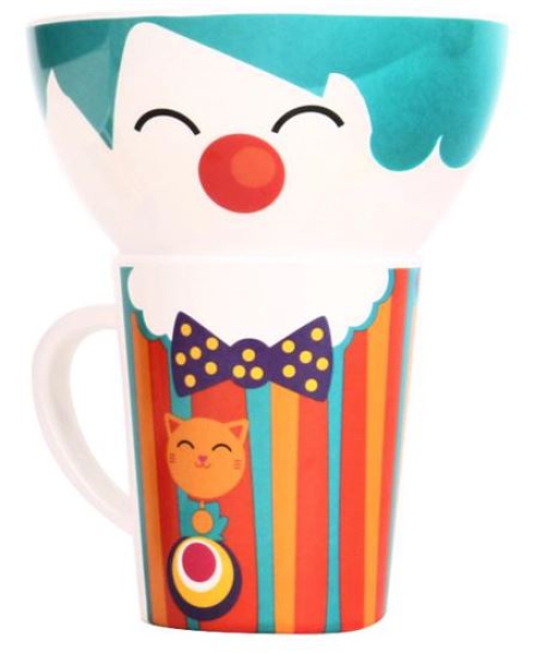 Set Becher & Schale Clown