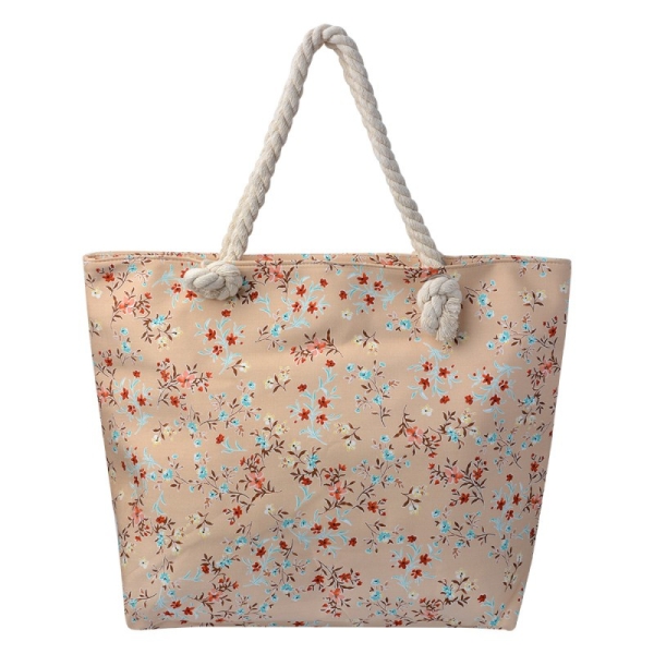 Strandtasche Little Flowers Beige