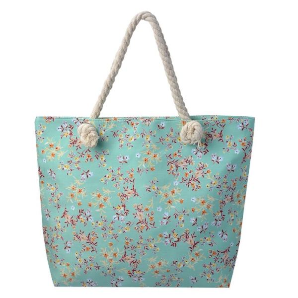 Strandtasche Little Flowers Turquoise