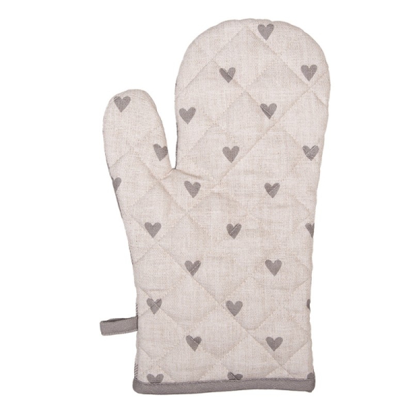 Ofenhandschuh Hearts Beige-Grau