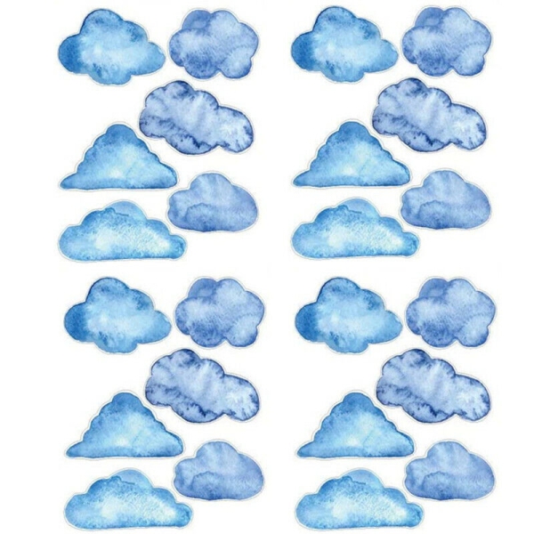 36 Aufkleber Blaue Wolken